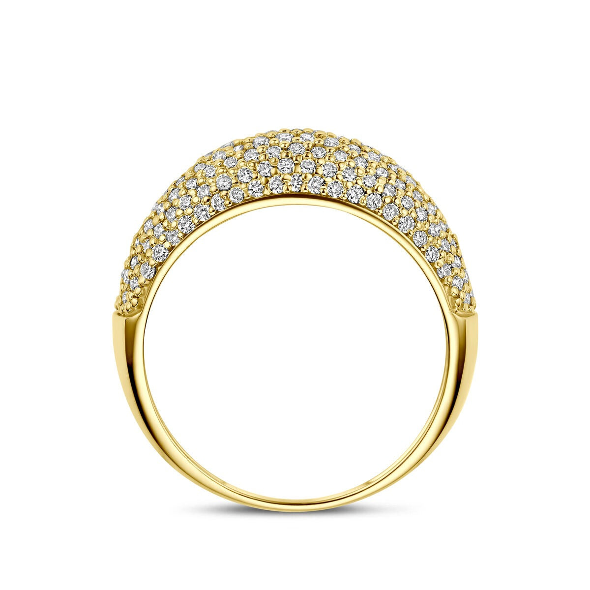 Bague en or jaune 14k avec diamant cultivé en laboratoire