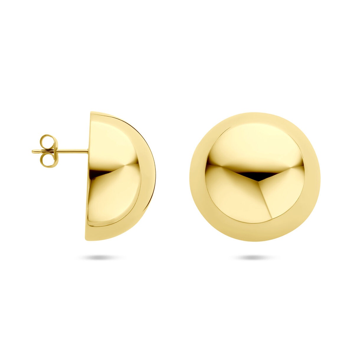 Puces d'oreilles en acier avec plaqué or – 25 mm