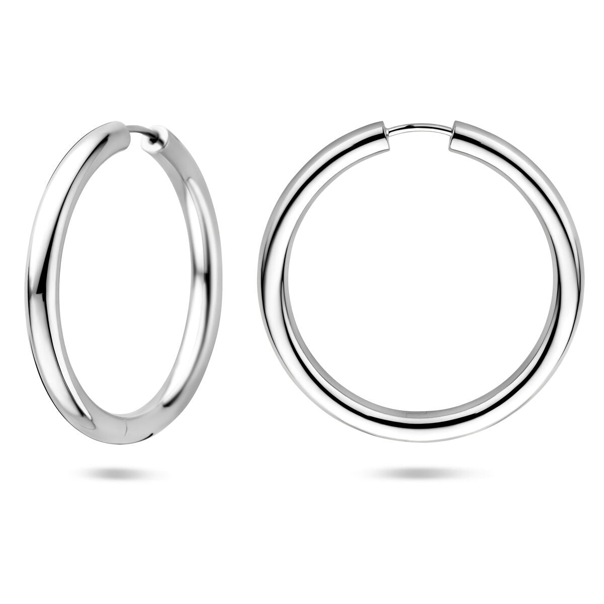 Boucles d'oreilles à clapet en argent rhodié 925 39 mm