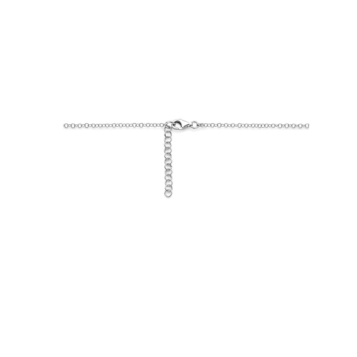 Collier pour femme en argent rhodié avec mailles brillantes