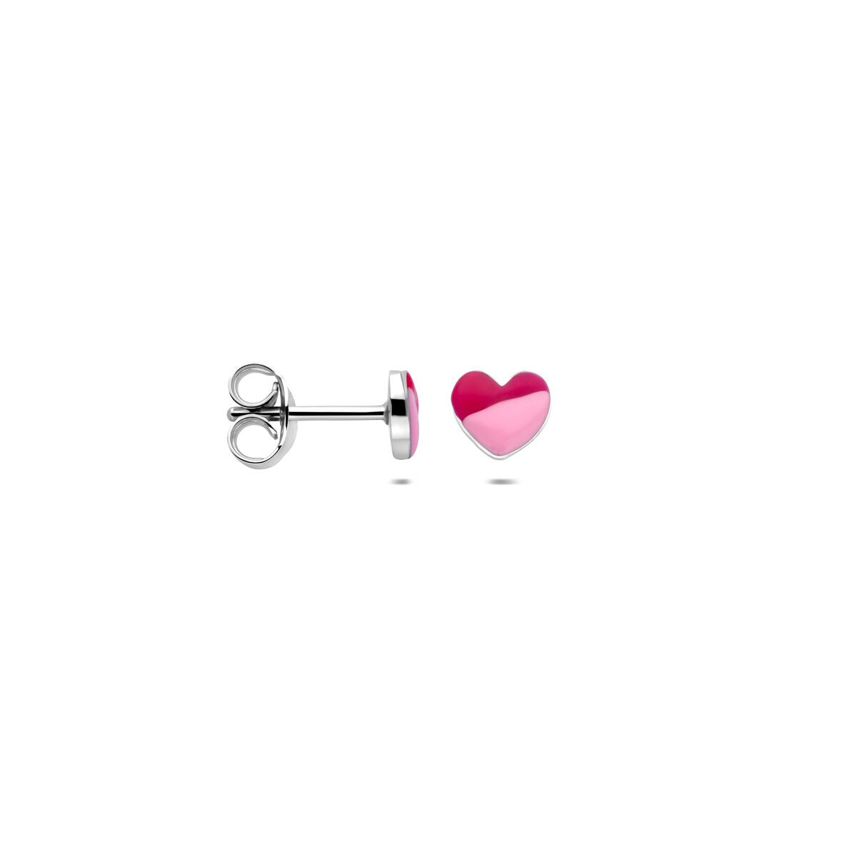 Boucles d'oreilles pour enfant en argent en forme de cœurs 5 mm