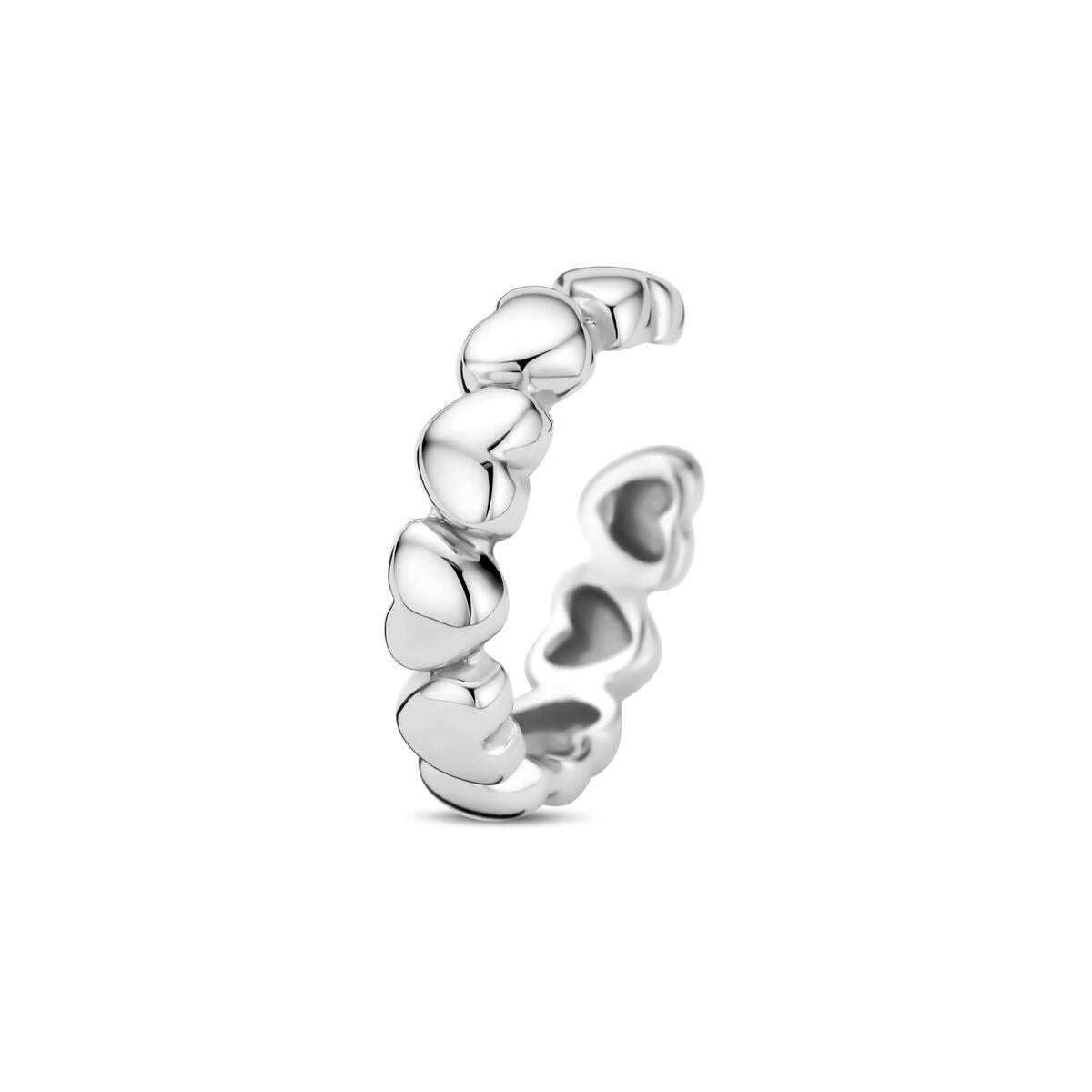 Ear cuff en argent avec cœurs – rhodié argent 925 (à l'unité)