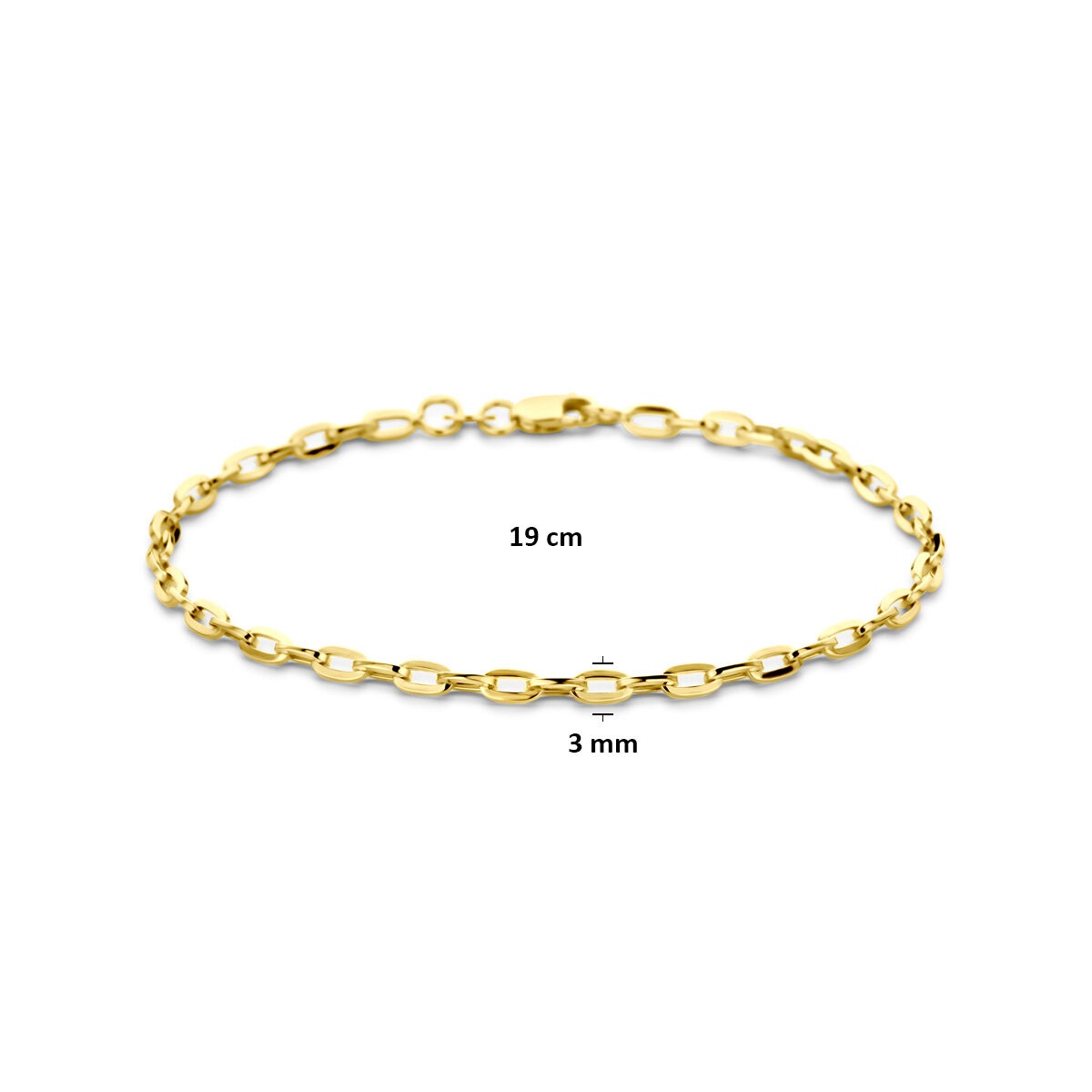 bracelet ancre en or jaune 14k