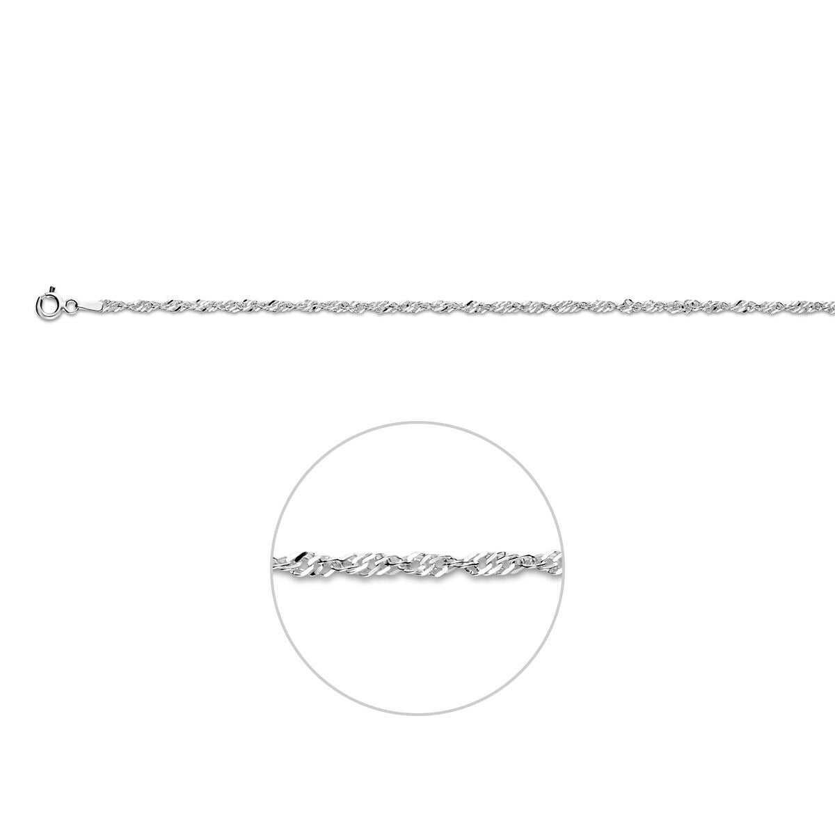 Bracelet de cheville en argent avec maille Singapore – détail estival élégant