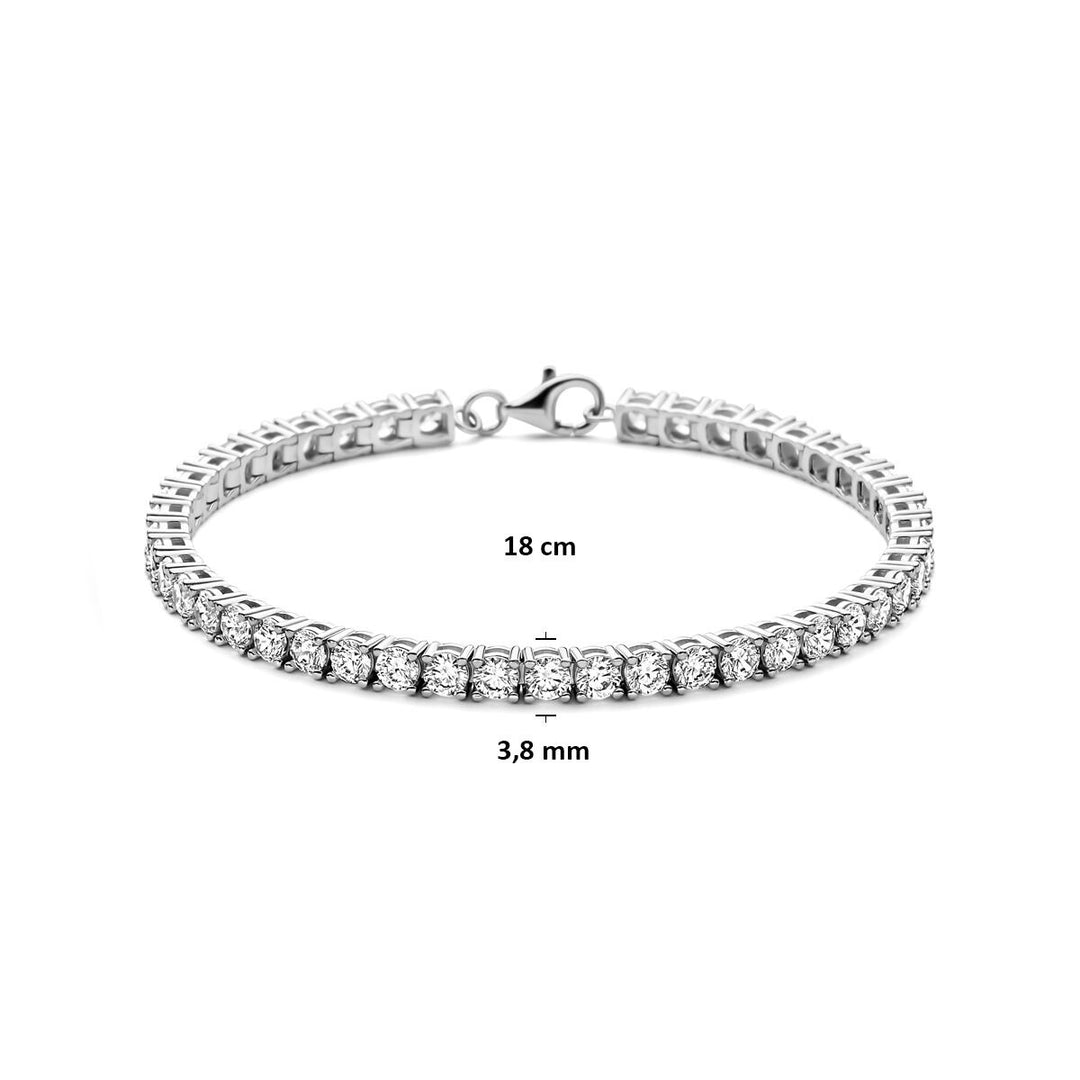 Zilveren tennisarmband met zirkonia – gerhodineerd 925 zilver