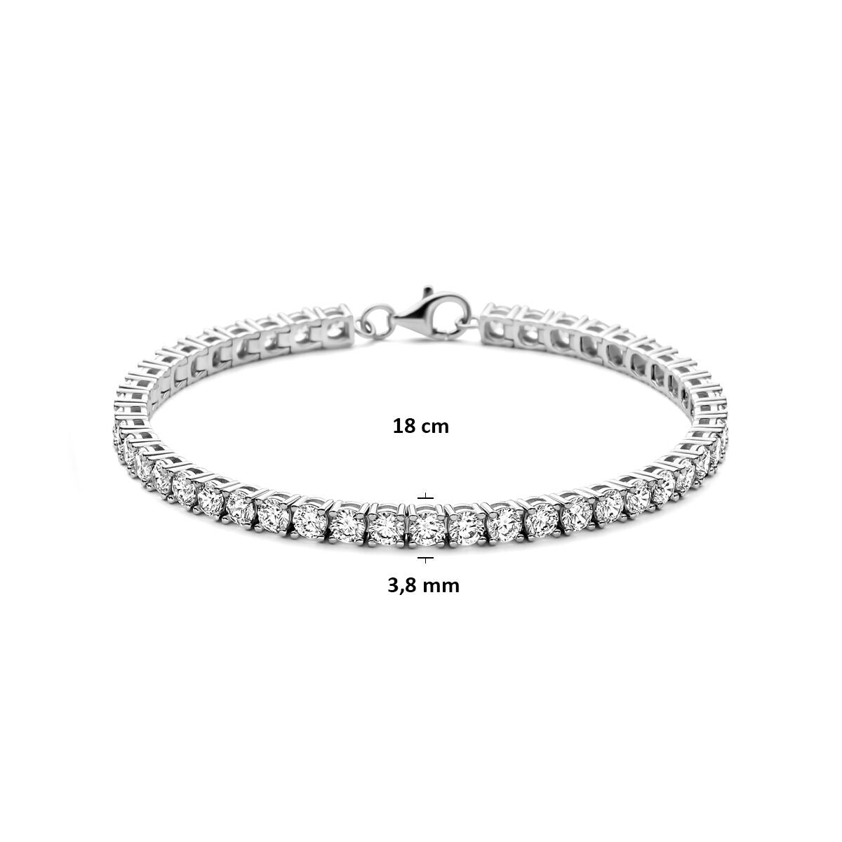 Bracelet de tennis en argent avec zircone – rhodié argent 925