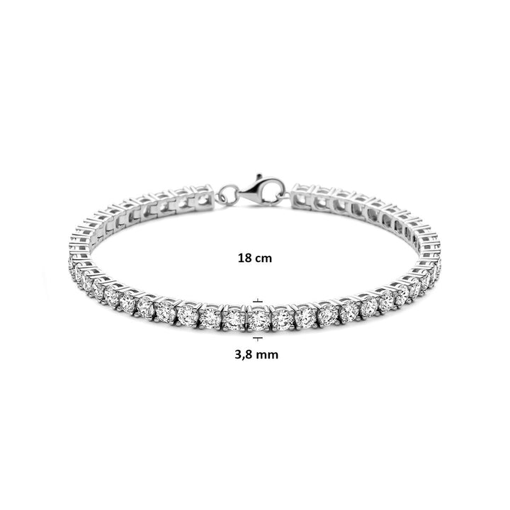 Zilveren tennisarmband met zirkonia – gerhodineerd 925 zilver