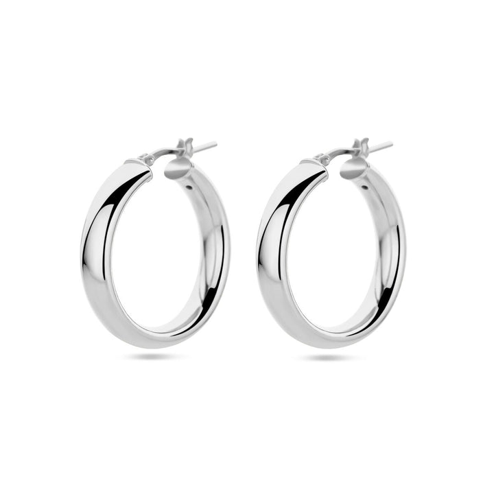 Gerhodineerd zilveren oorringen half-rond 26 mm
