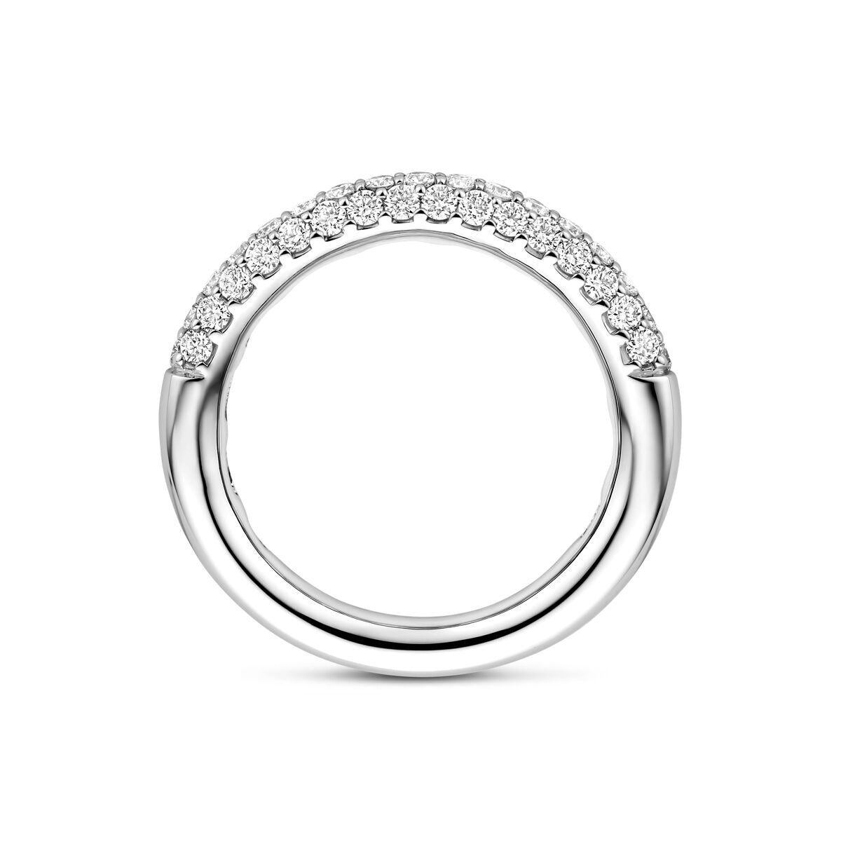 bague en or blanc 14k avec diamants sertis pavé