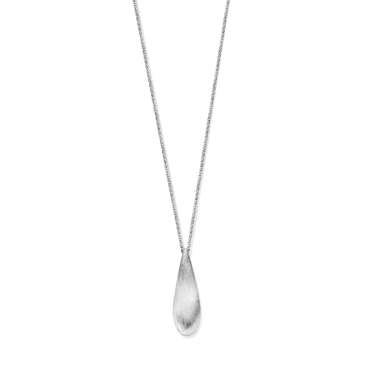 Zilveren dames ketting met druppel hanger – gerhodineerd collier 40-45 cm
