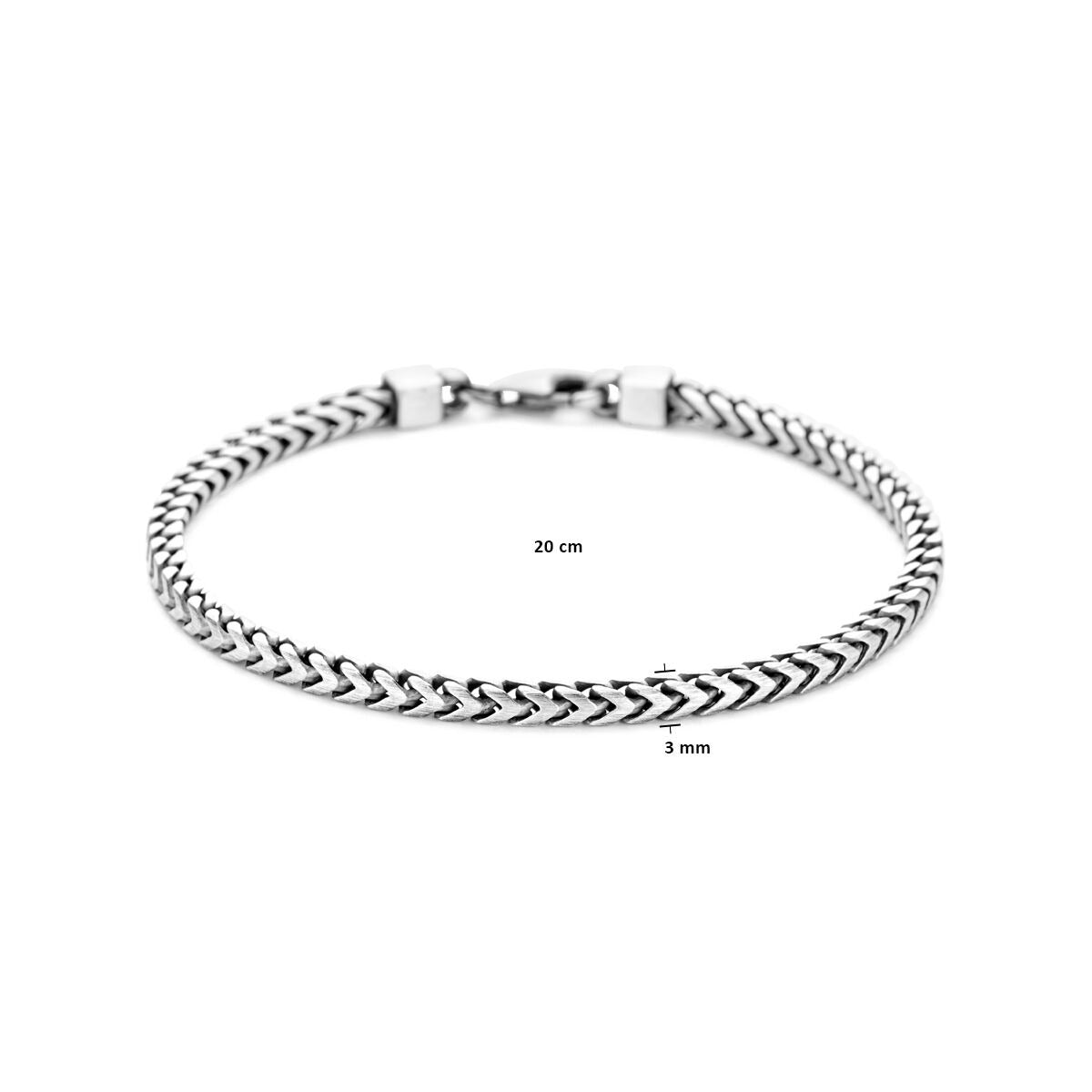 bracelet oxi mat 20 cm argent oxydé