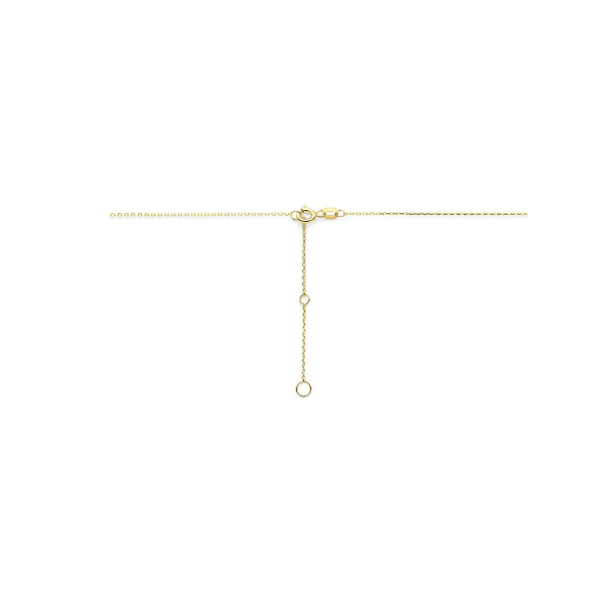 Collier en or jaune 14k avec zircones colorées – ajustable de 41 à 45 cm
