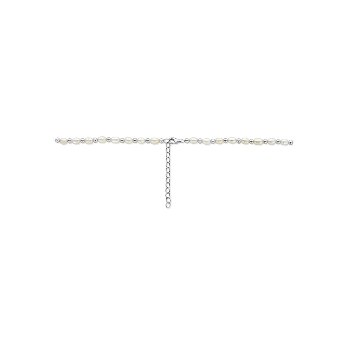 Collier en argent 925 rhodié avec perles
