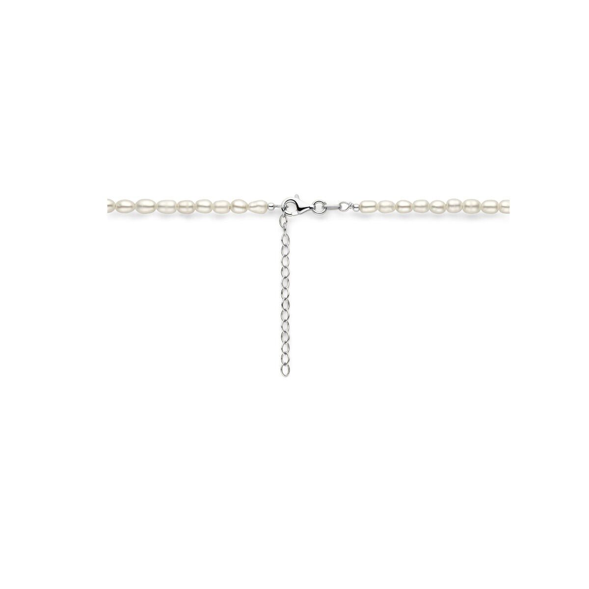 Collier en argent pour femme – collier rhodié avec des perles d'eau douce