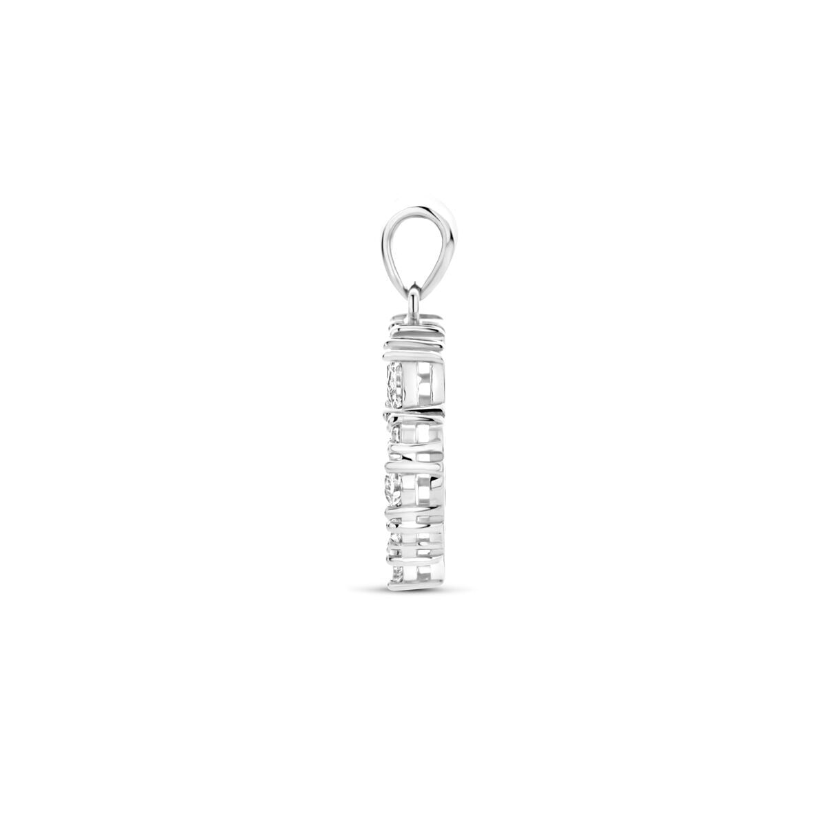 Pendentif Rhodié Argent Pour Femme – Pendentif Rond avec Zircone Taillé en Brillant