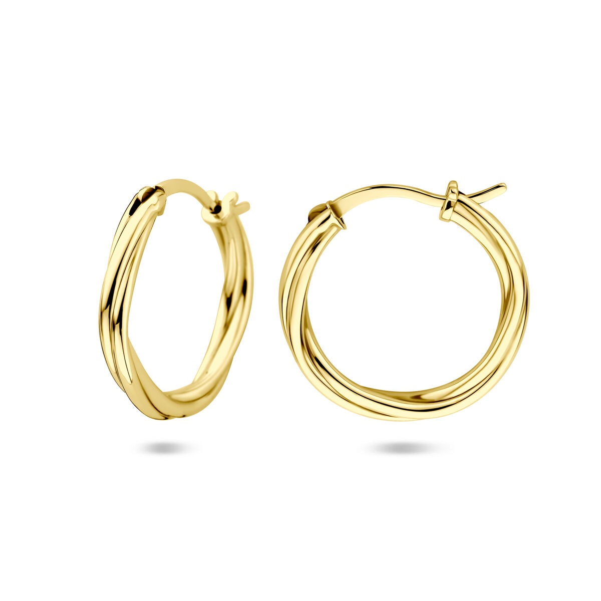Créoles en argent plaqué or pour femme – design torsadé