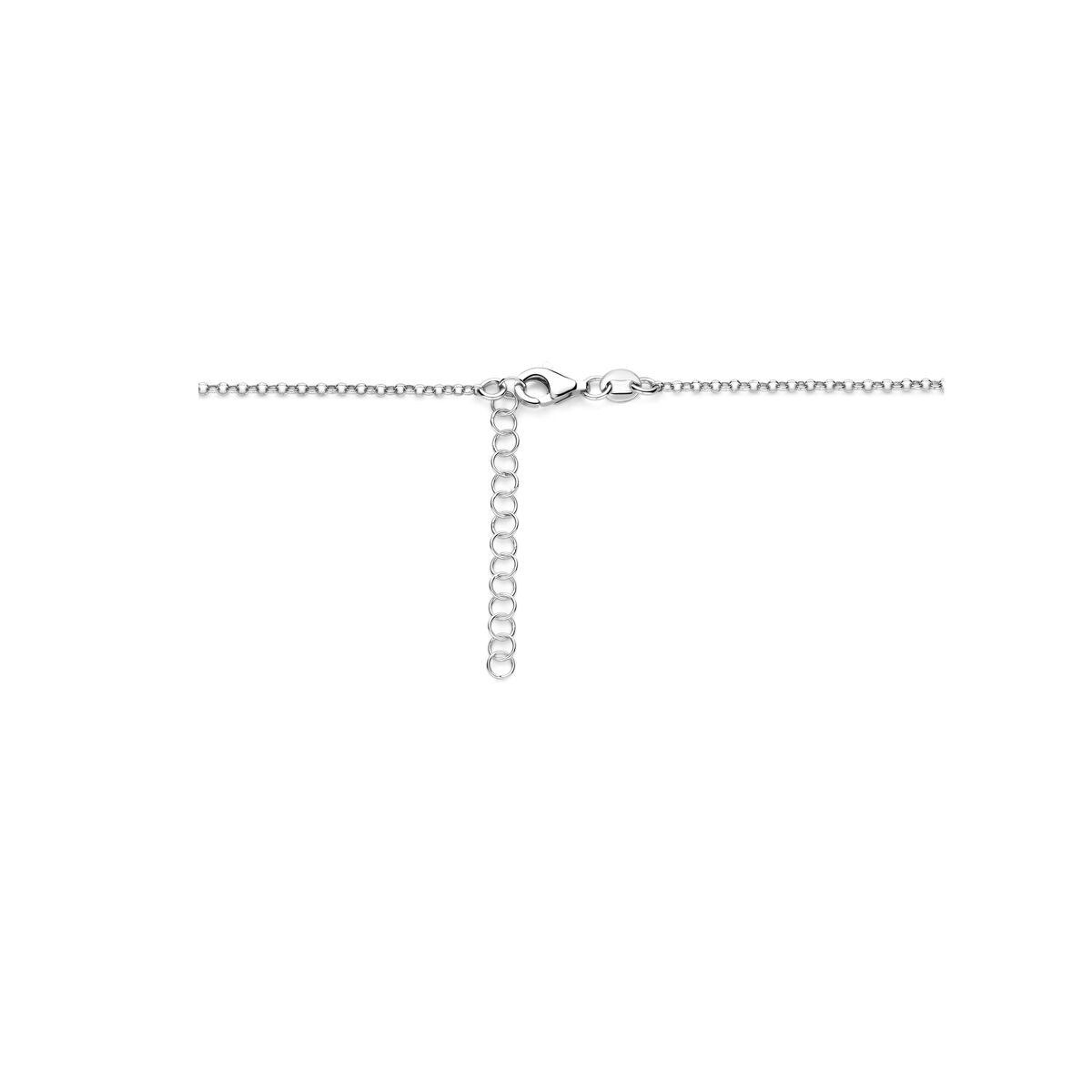 Collier en argent pour femme avec pendentif en forme de goutte – rhodié 925 41 + 4 cm