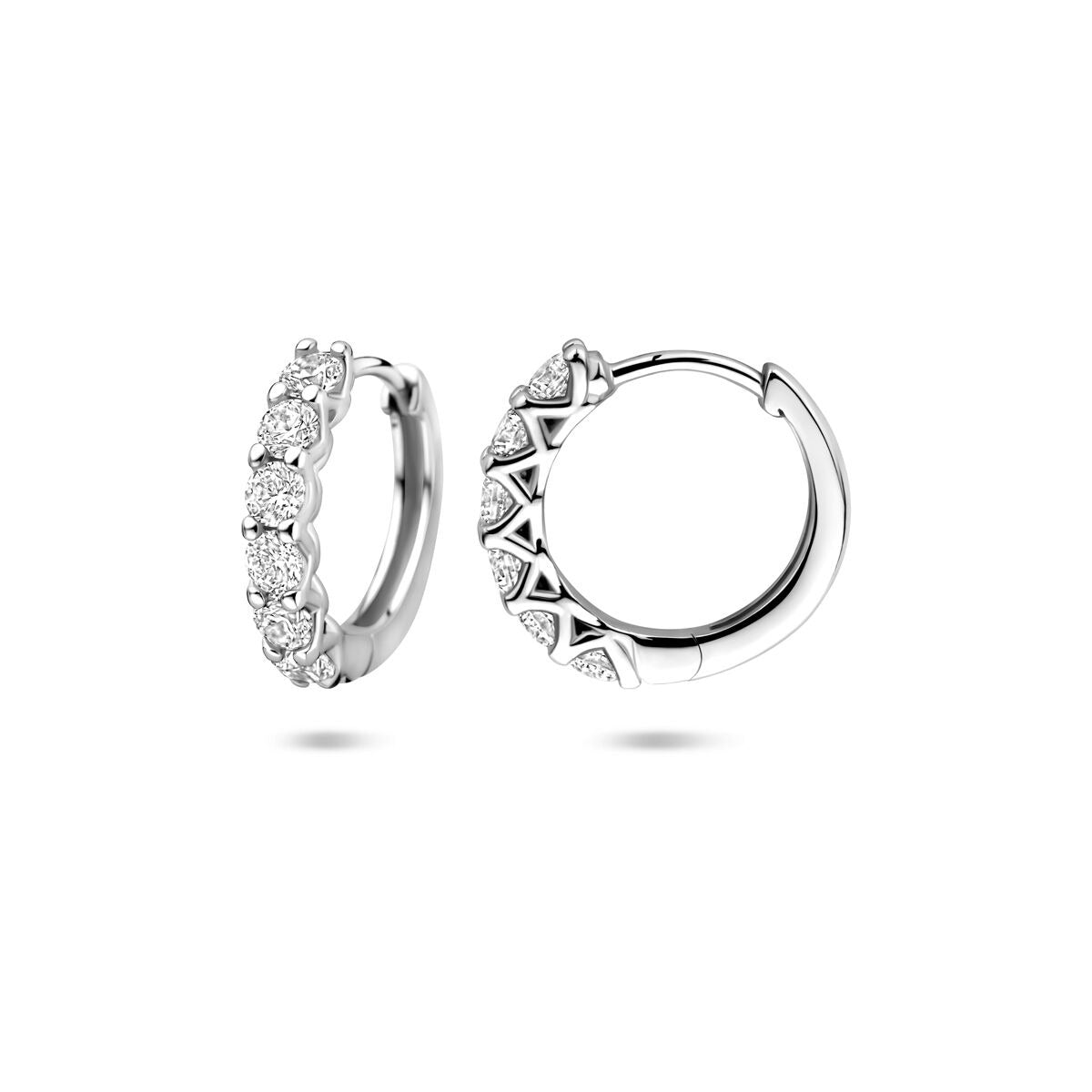 Créoles en argent avec zircone 14,5 mm