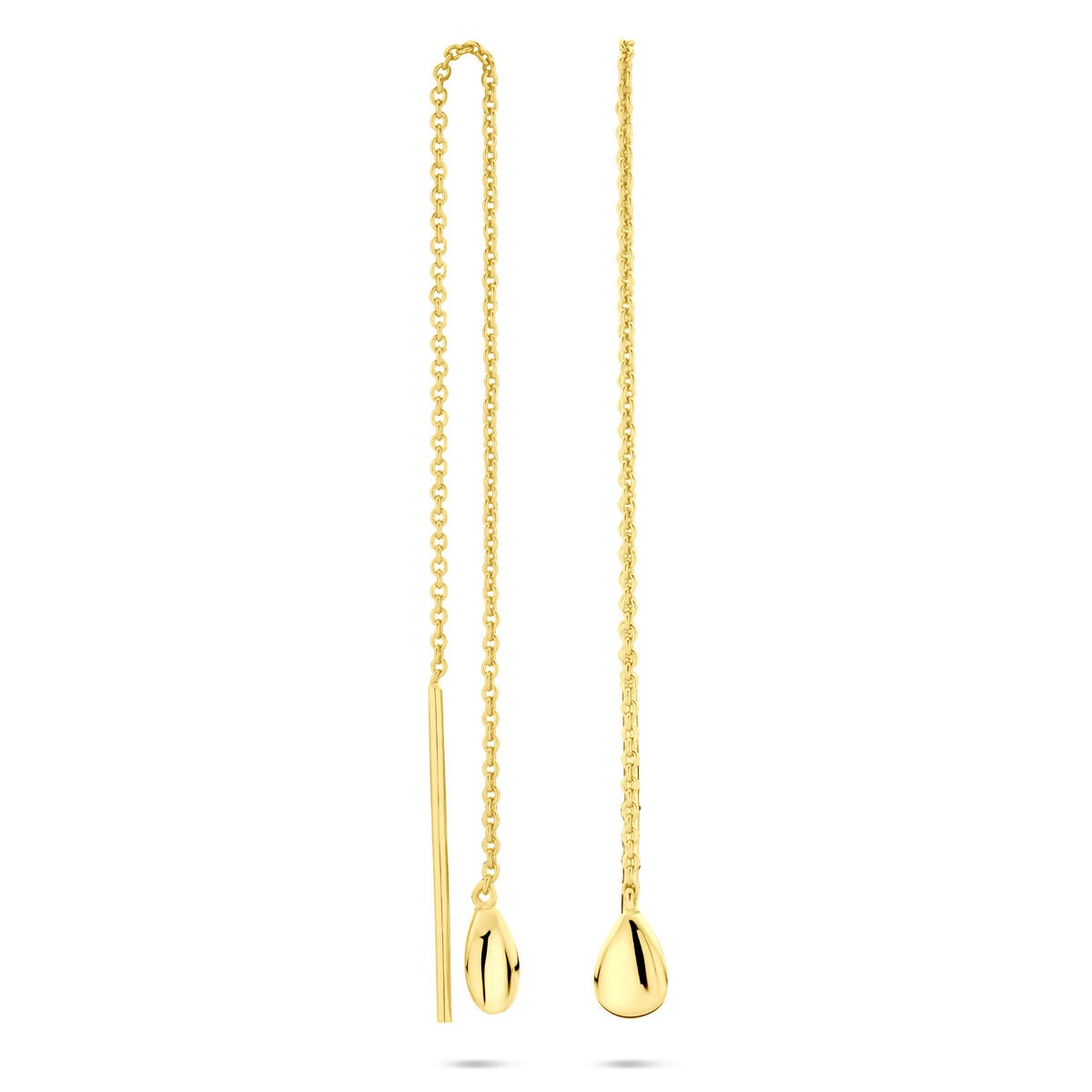 Boucles d'oreilles doortrek plaqué argent – avec pendentif en forme de boule, 115 mm long