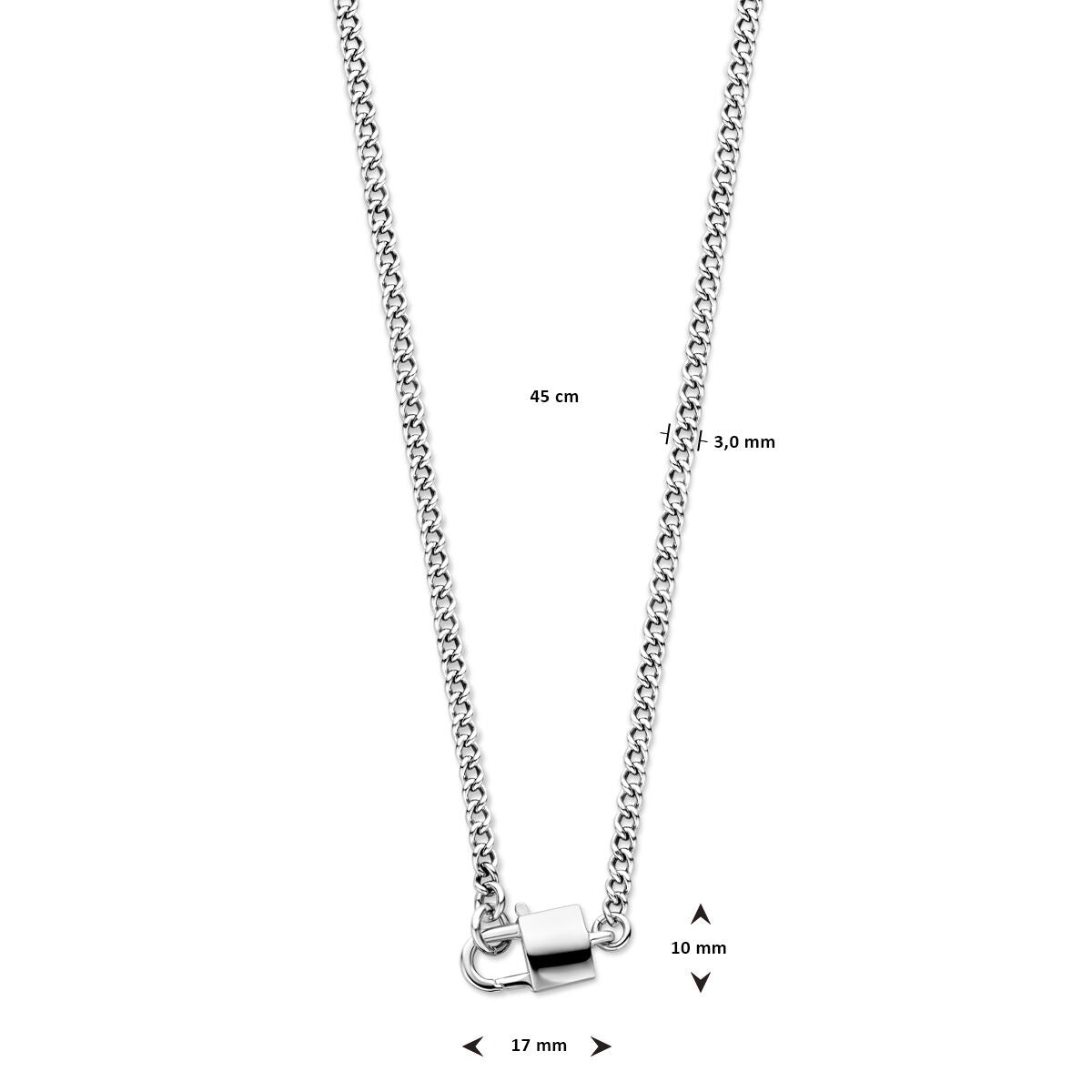 Collier en argent pour femme – collier rhodié avec pendentif à fermoir