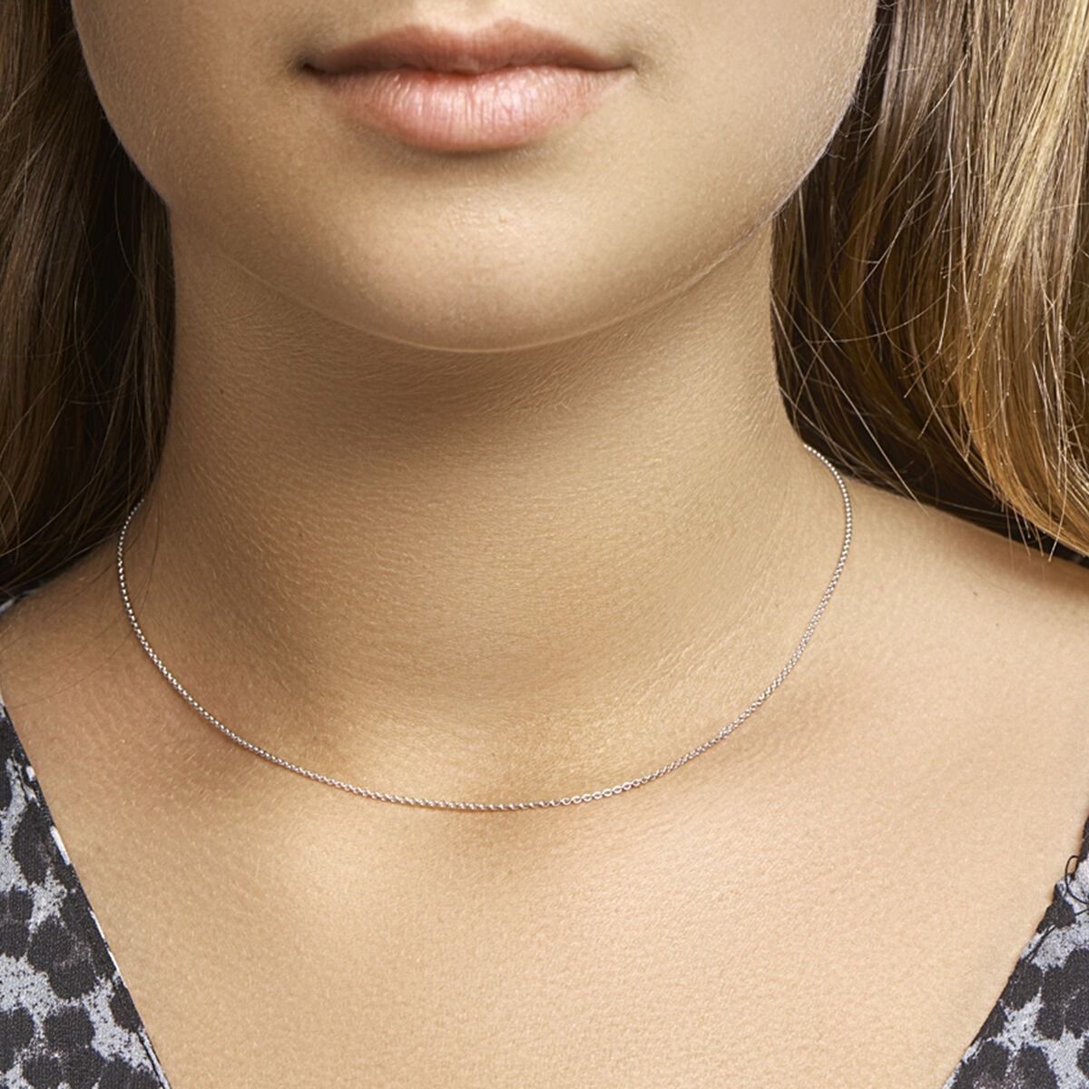 Collier en argent ancre plat rhodié 925