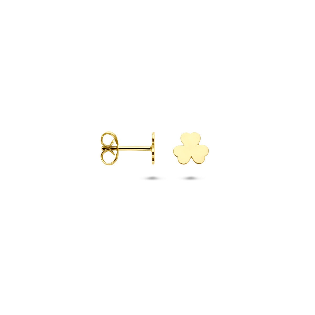 Puces d'oreilles en or 14k – trèfle 5 mm