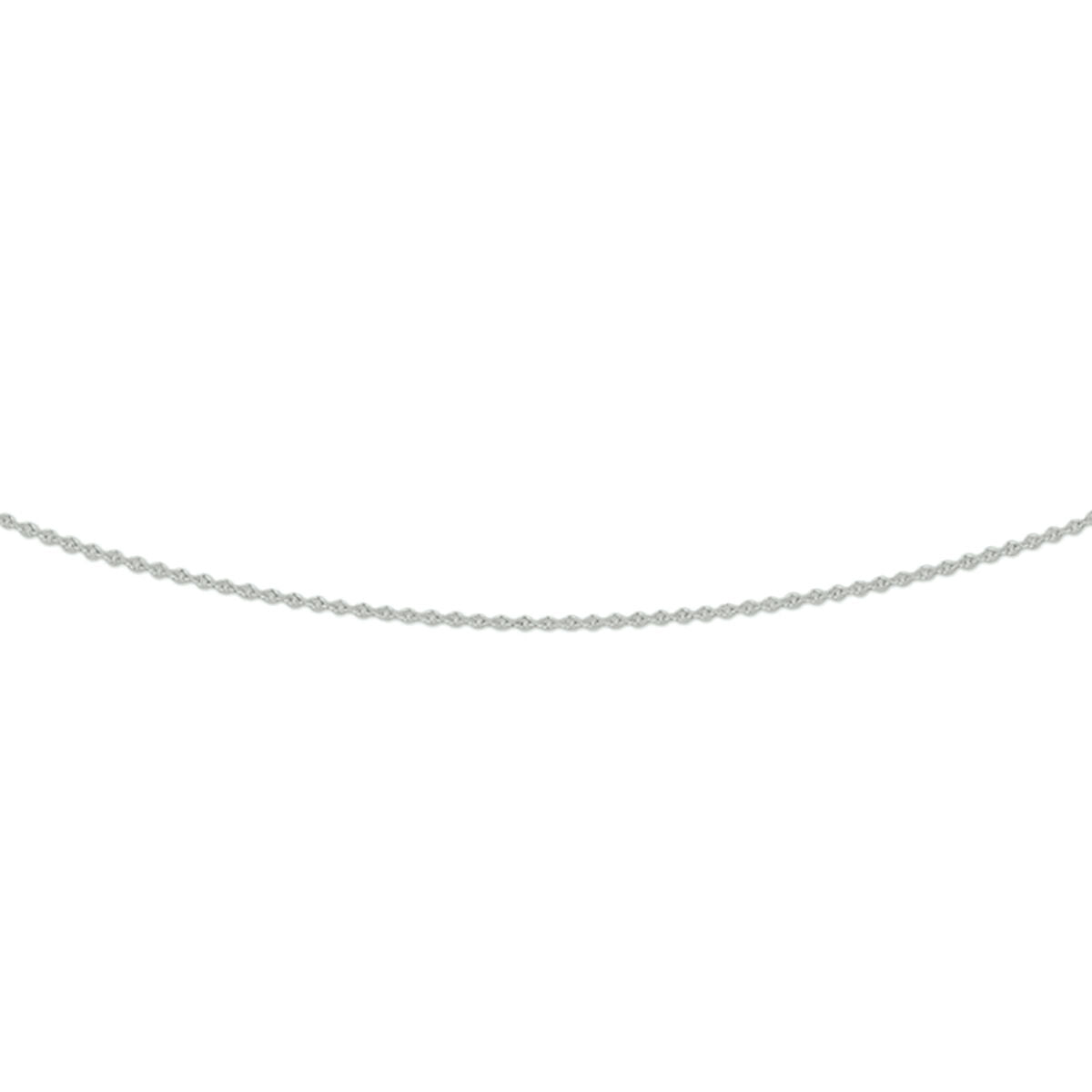 Collier en or blanc 14 carats avec maillons ancre, d'une épaisseur de 0,8 mm.