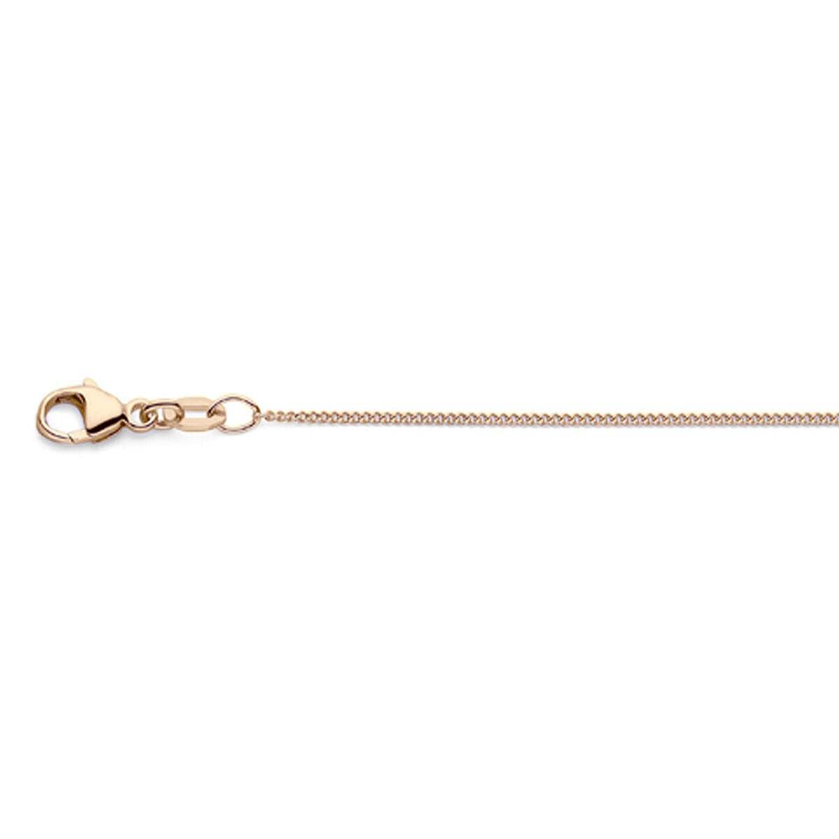 Collier gourmette en or rose de 45 cm avec fermoir mousqueton.