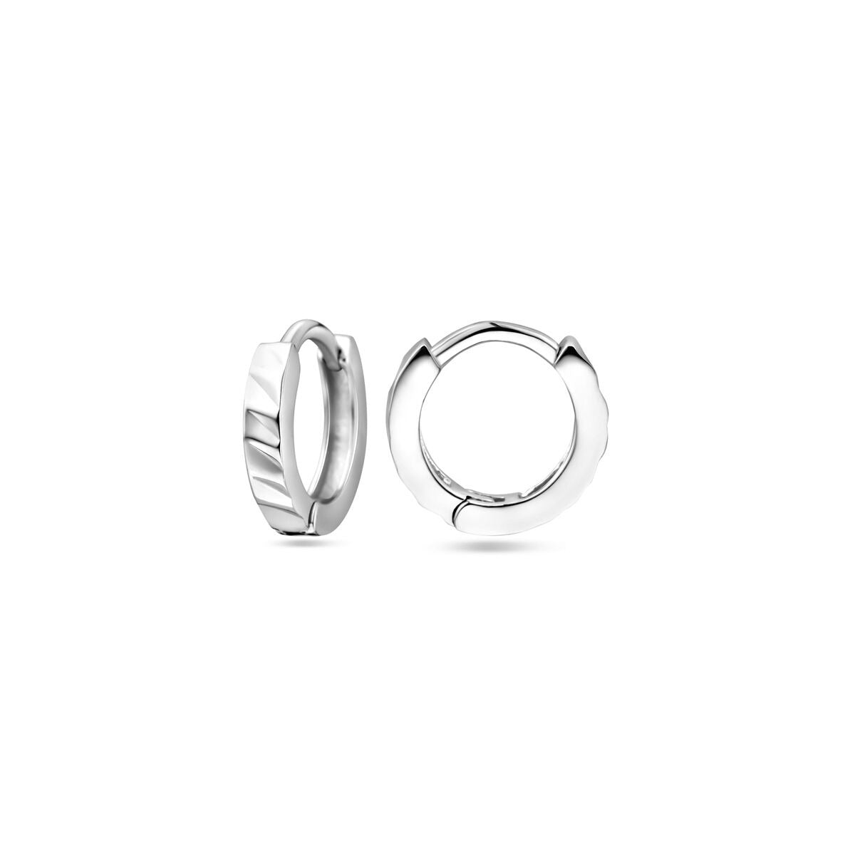 Créoles en argent rhodié – Finition polie