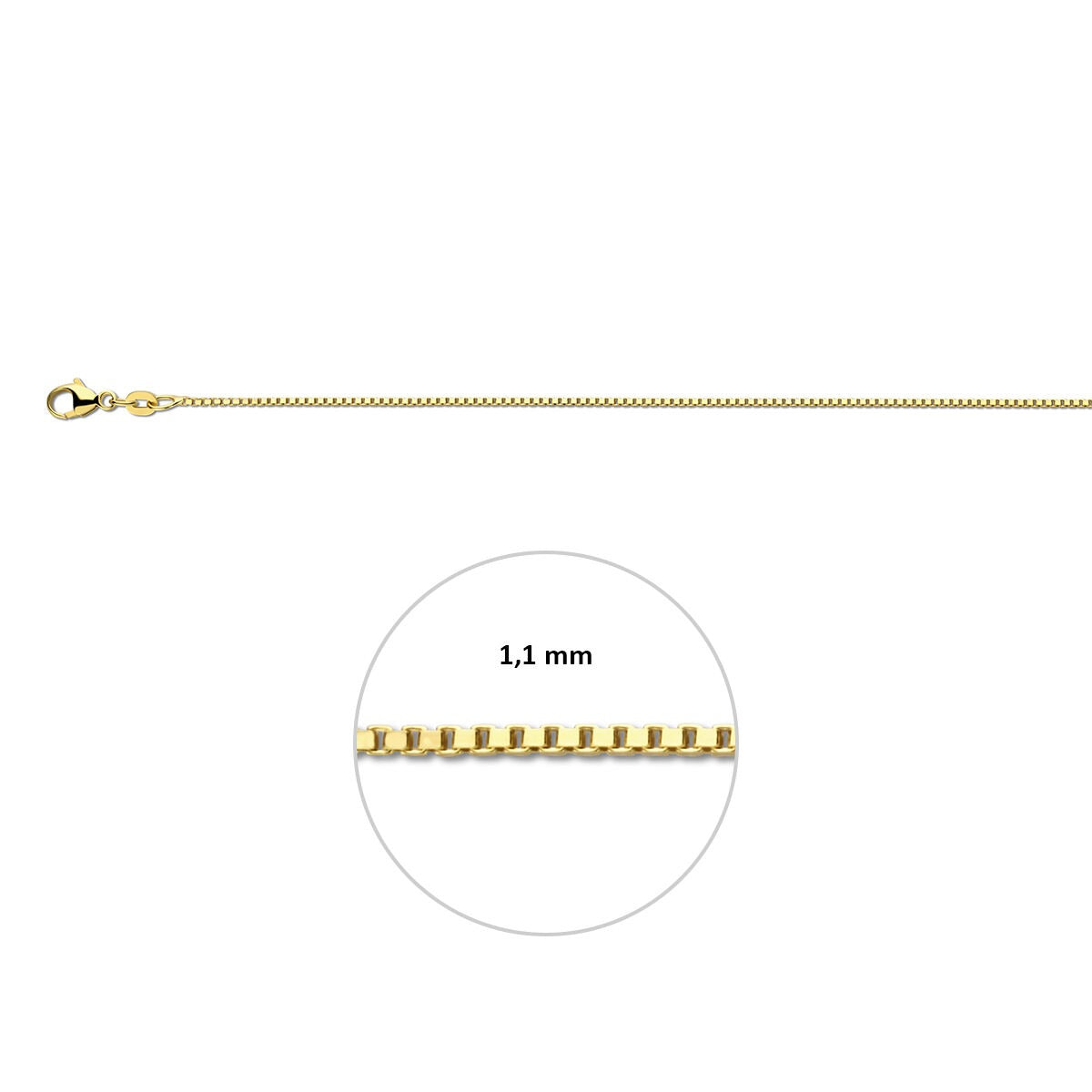 Bracelet en or jaune 14k avec maille vénitienne – 1.1mm