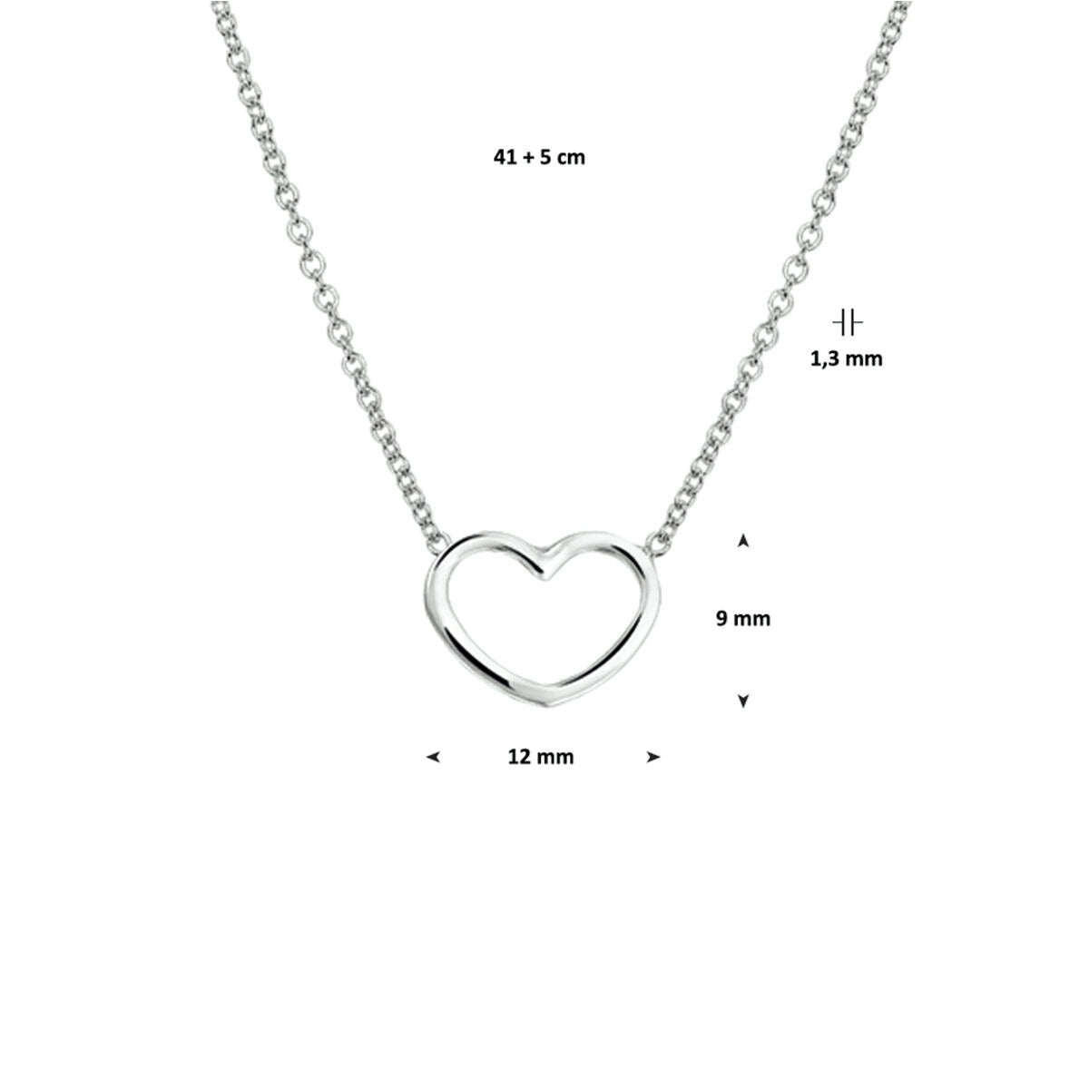 Collier en argent avec cœur – rhodié argent 925