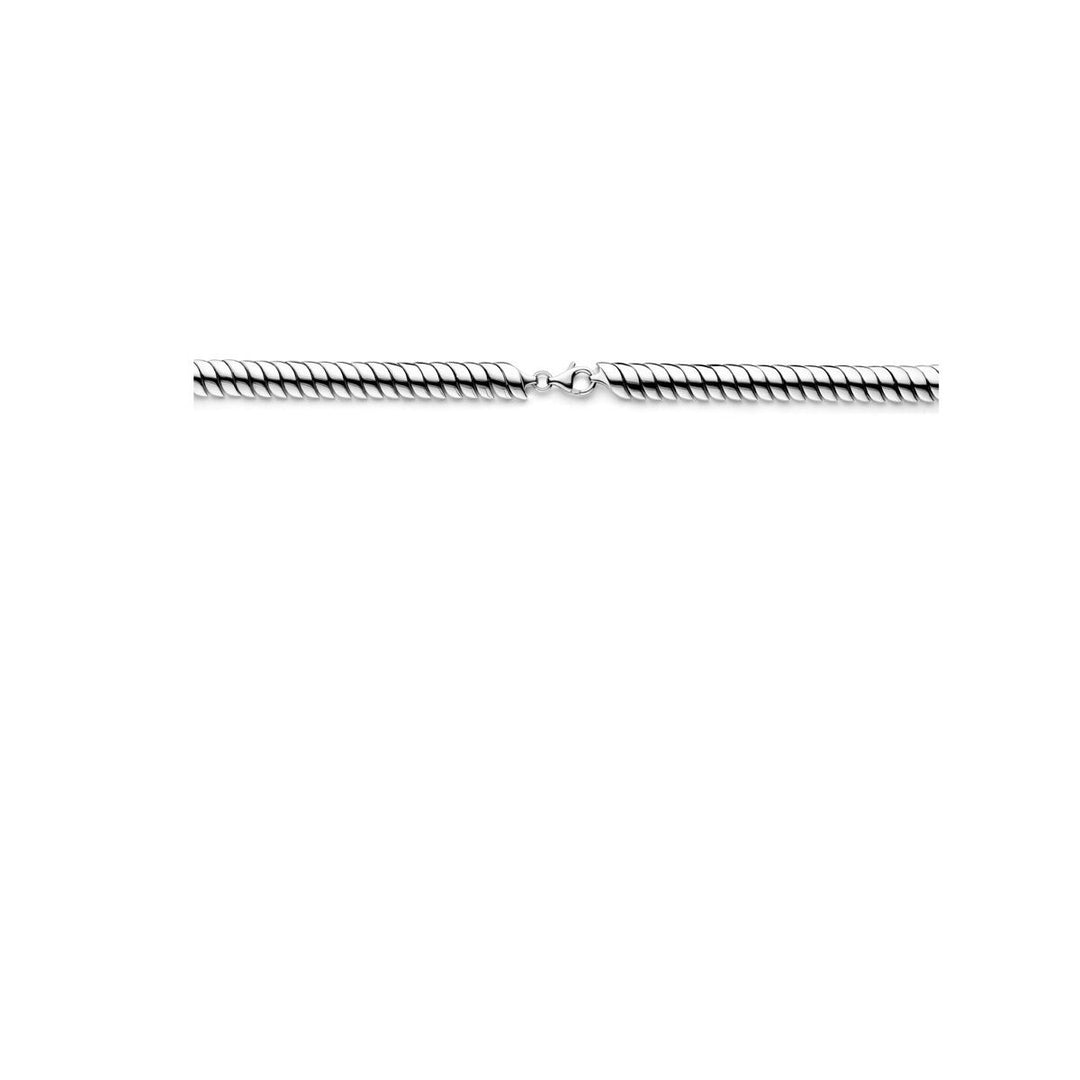 Zilveren dames ketting – Omega schakel gerhodineerd zilver 9 mm 45 cm