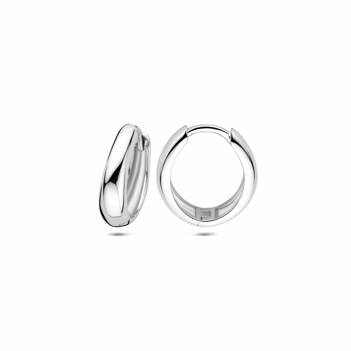 Créoles en argent pour femme – rhodié argent 925, 15 mm