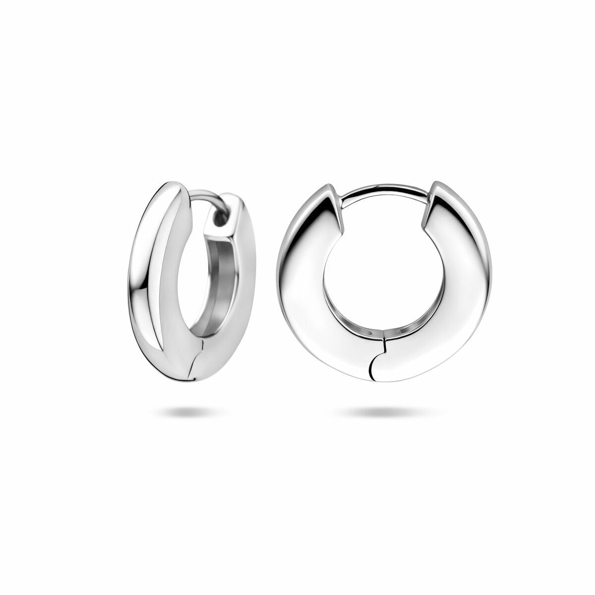 Créoles en argent avec fermoir à charnière – rhodié argent 925