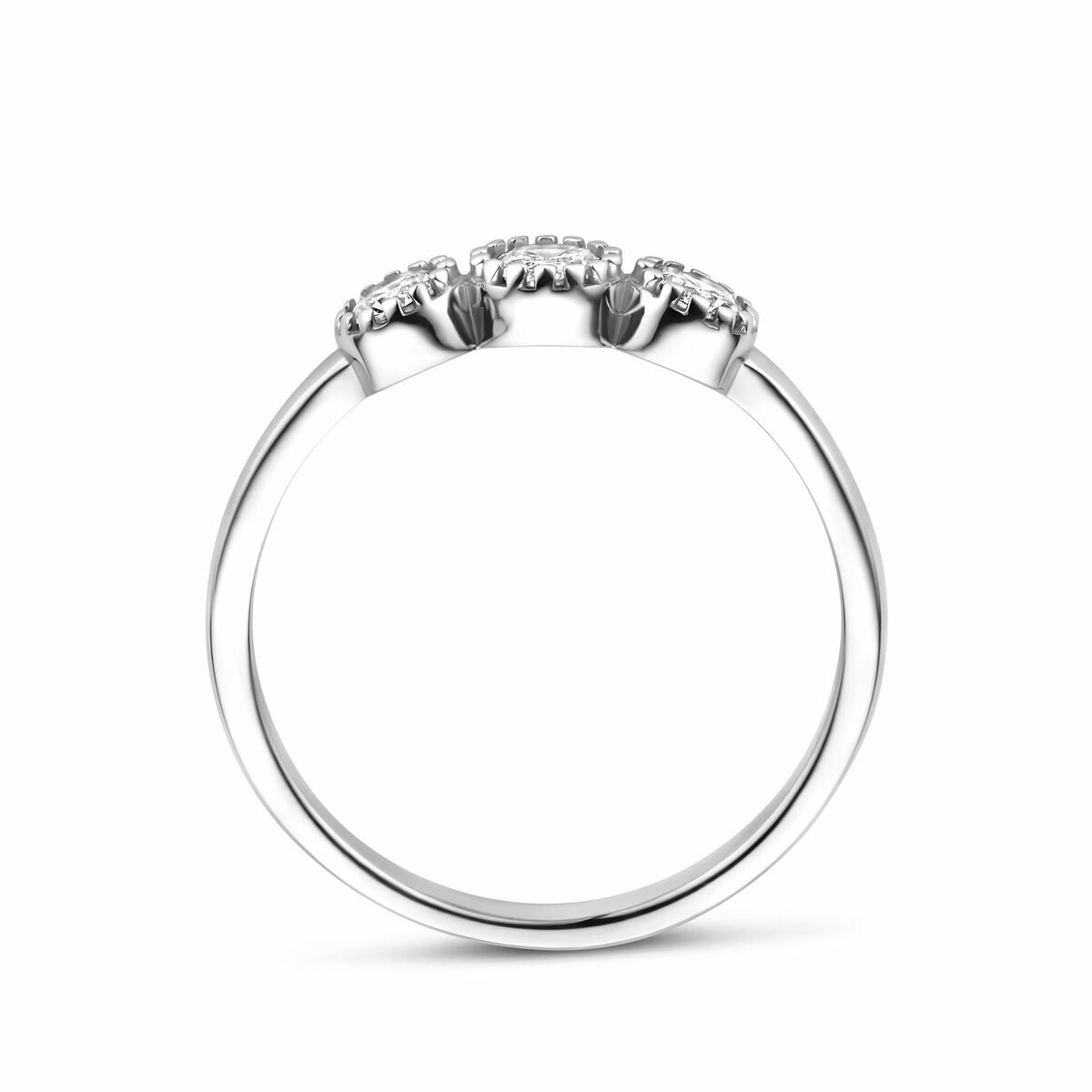 Bague pour femme en argent avec zircone – rhodiée argent 925