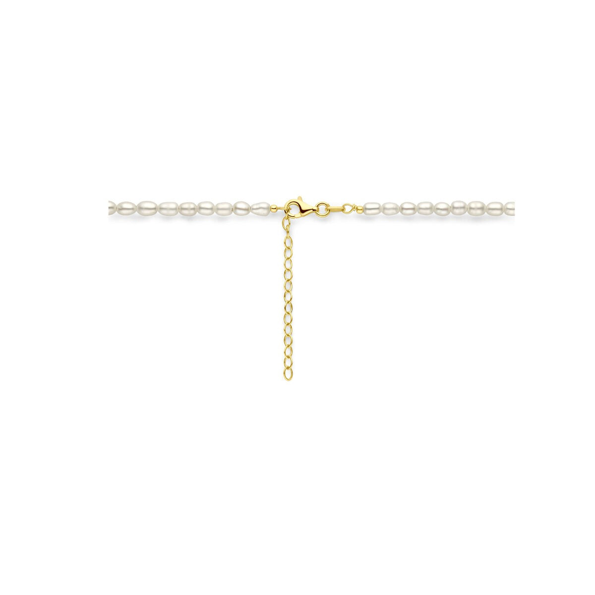 Collier plaqué or en argent pour femme avec perles d'eau douce