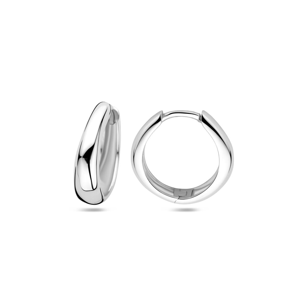 Créoles en argent pour femme – rhodié argent 925, 16,5 mm