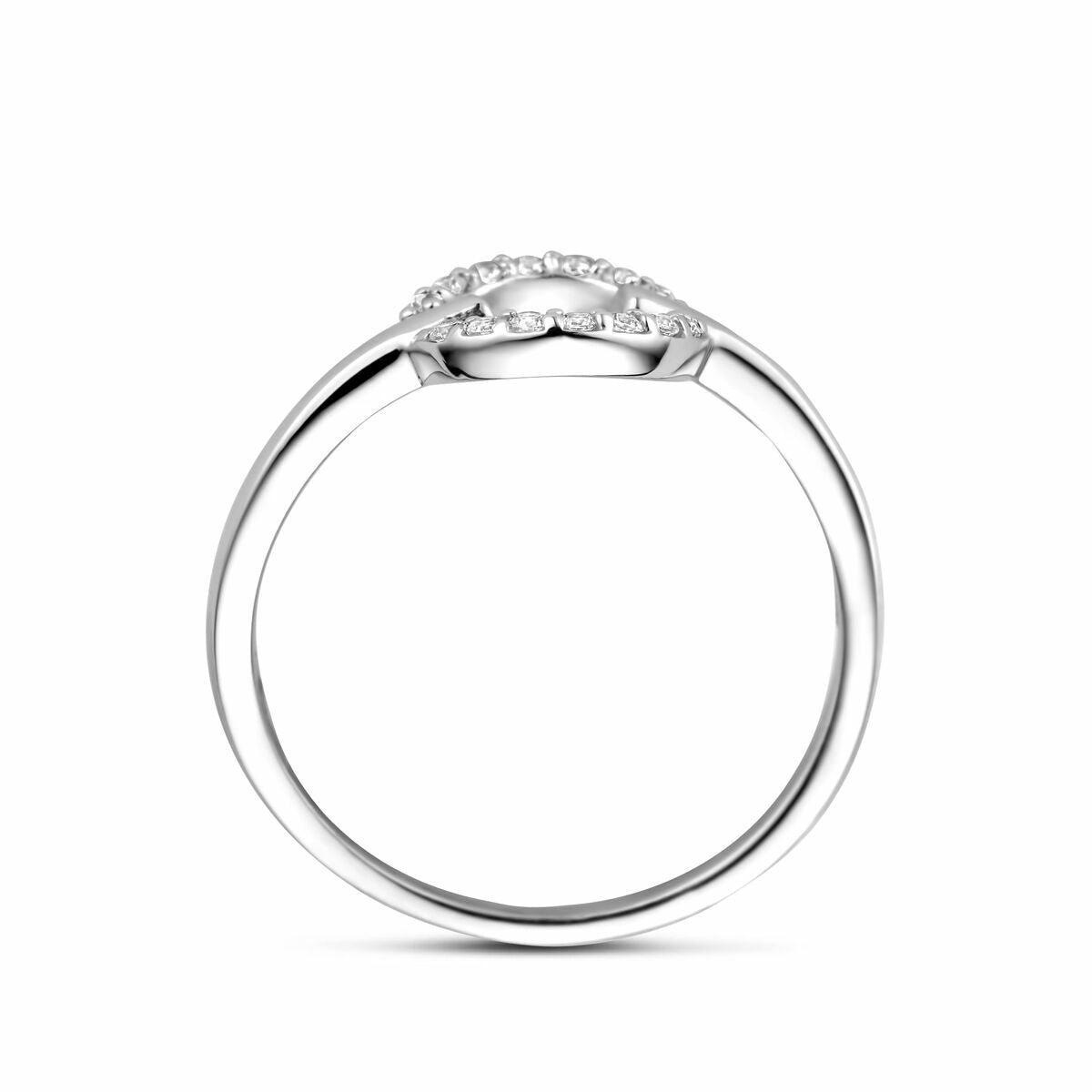 Bague pour femme en argent avec zircone – rhodiée