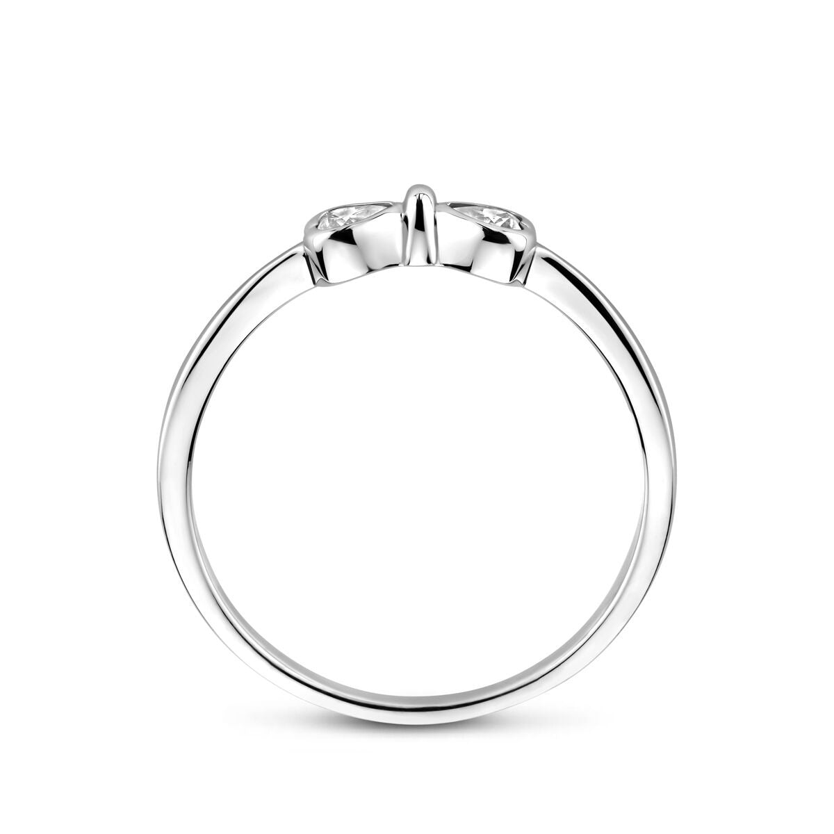 Bague en argent nœud avec zircone – rhodié argent 925