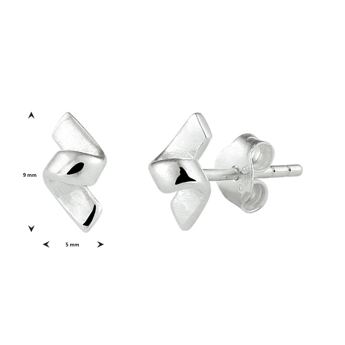 Puces d'oreilles en argent en forme de V épurée