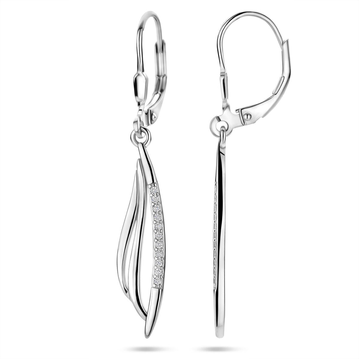 Boucles d'oreilles en argent avec zircone 41 mm