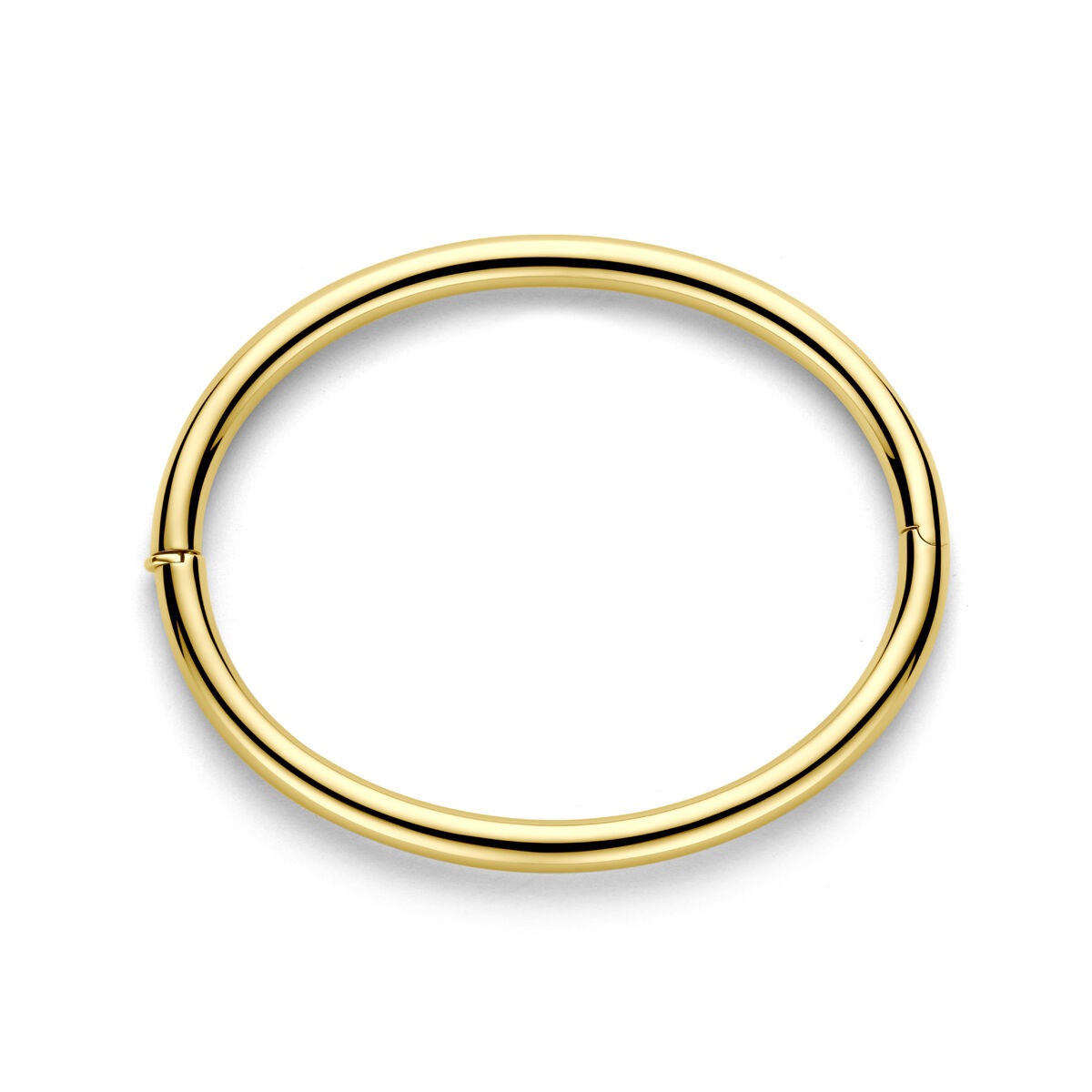 Bracelet bangle en or jaune 14k pour femme – 5 mm de large