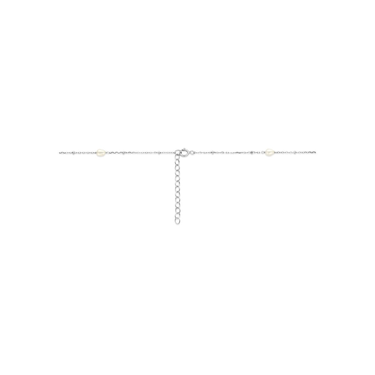 Collier en argent 925 rhodié avec perles