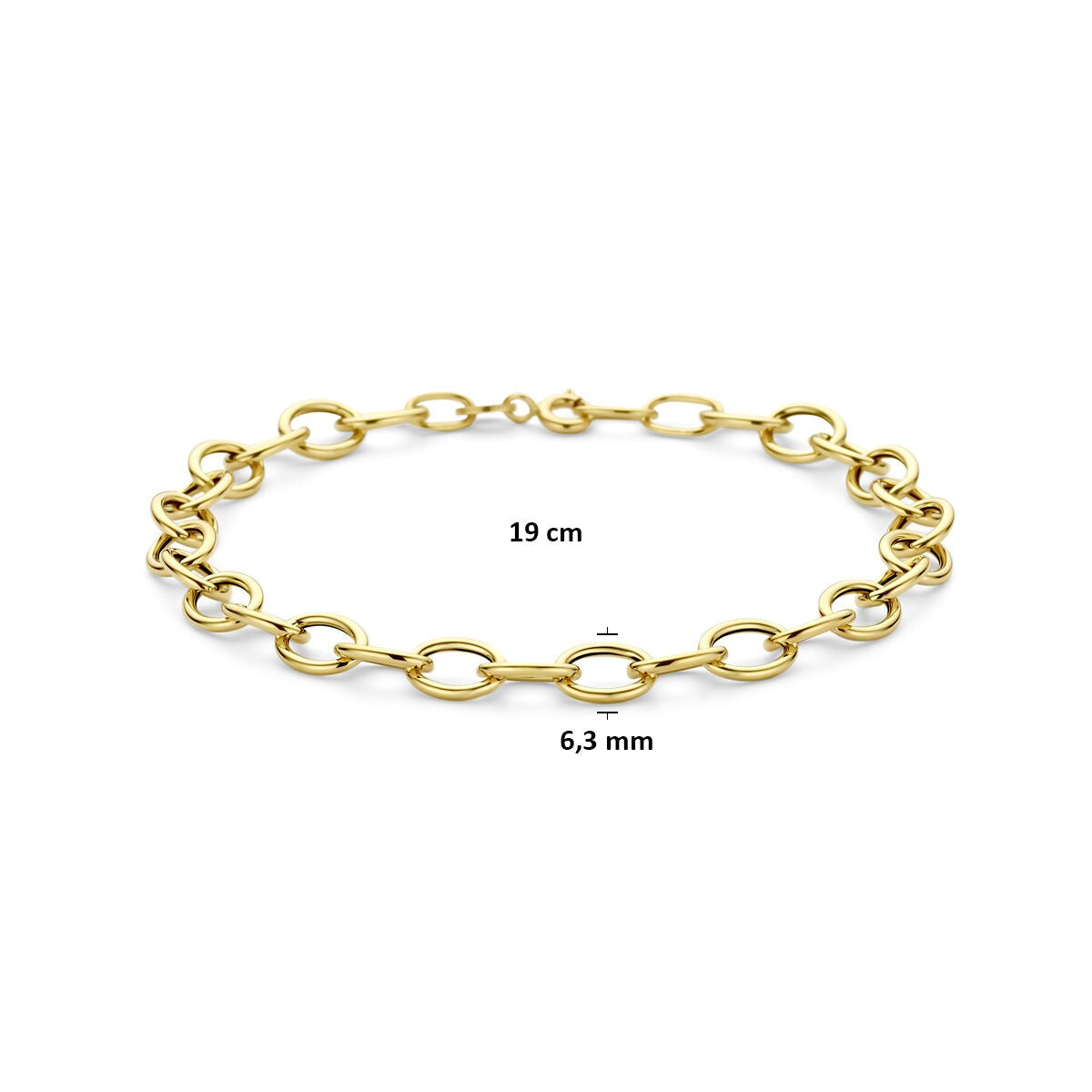 Bracelet en or jaune à mailles ancre 14k