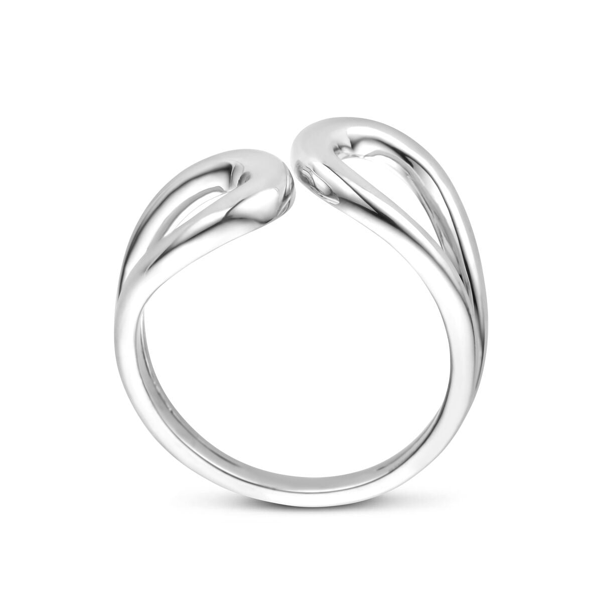 Bague en argent rhodié 12 mm