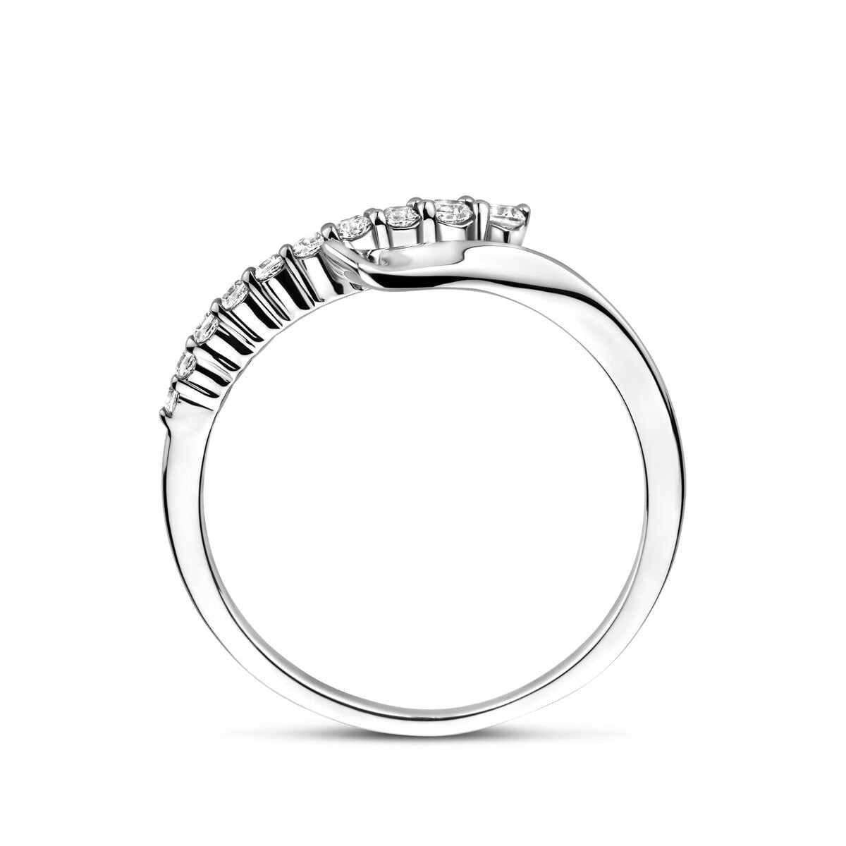 Bague en argent avec zircone – rhodiée argent 7,5 mm
