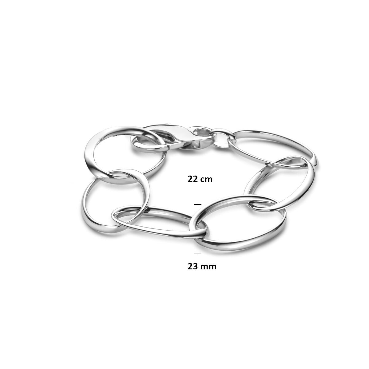 bracelet 23 mm 22 cm argent rhodié