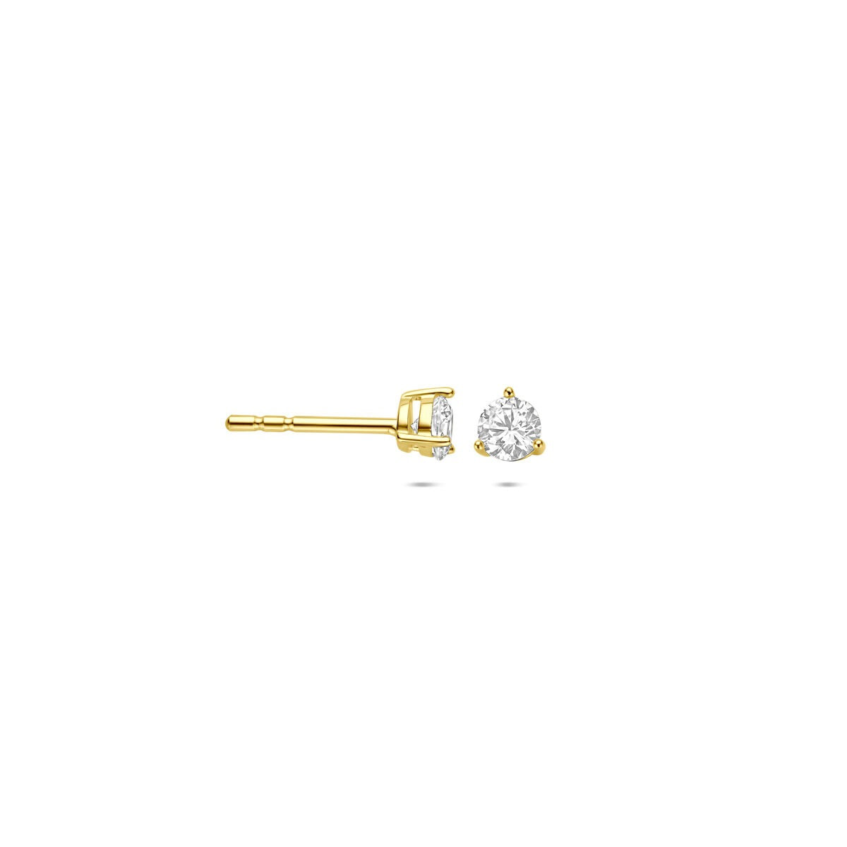 puces d'oreilles en or jaune 14k avec zircone