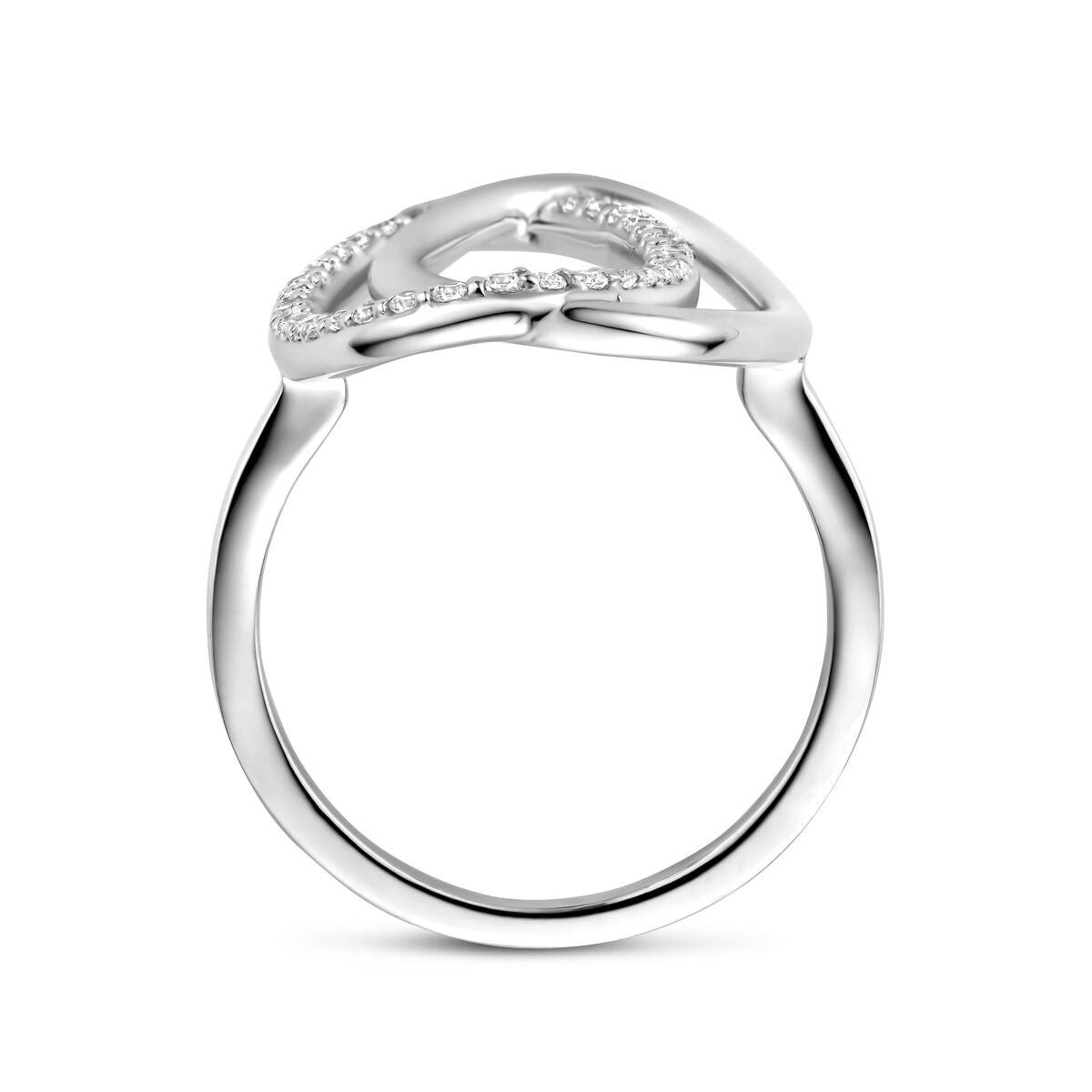Bague en argent avec zircone en sertissage entourage