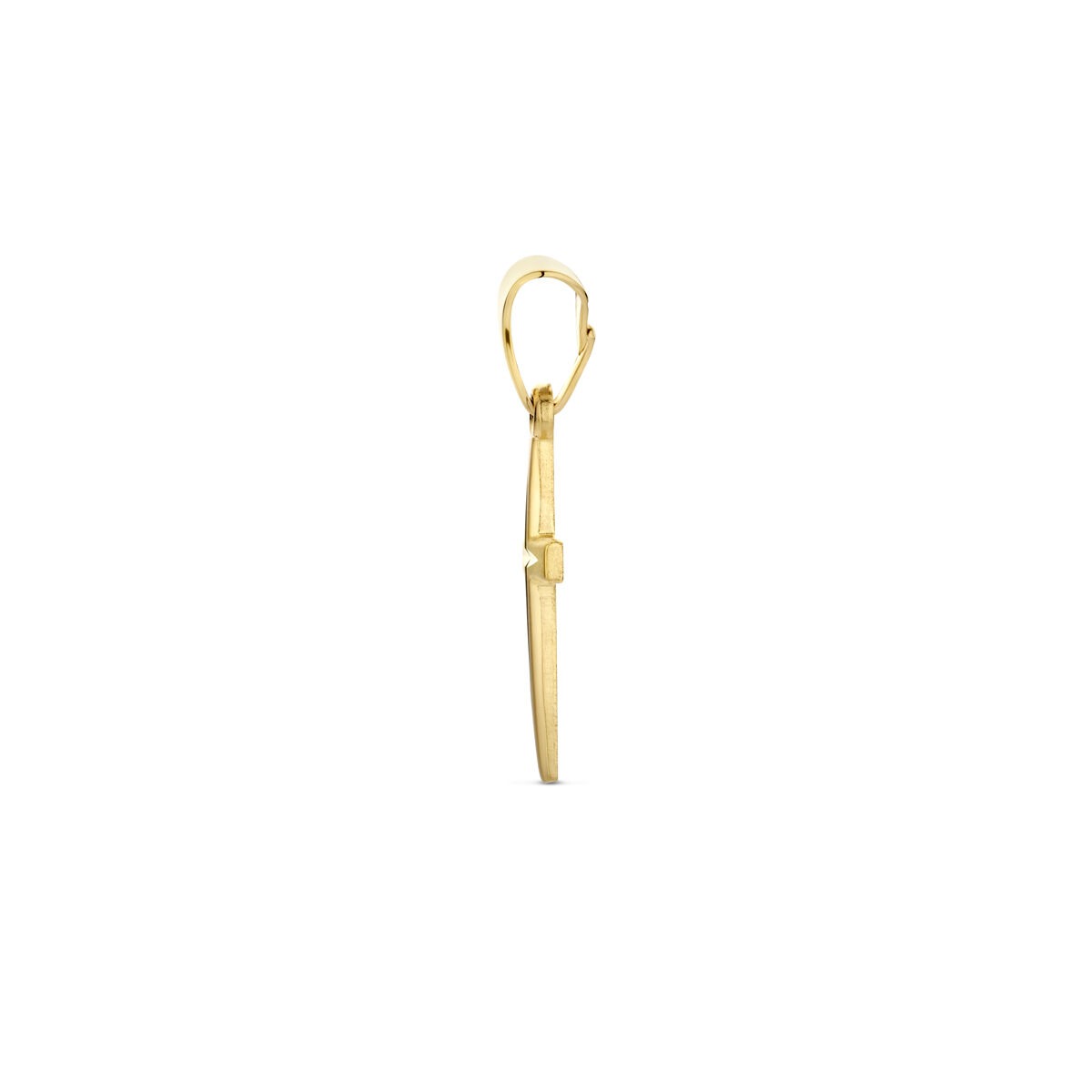 pendentif croix en or jaune 14k – finition mate et diamantée